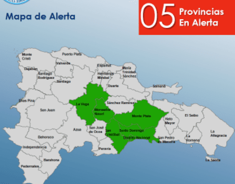 El COE tiene a cinco provincias en alerta verde