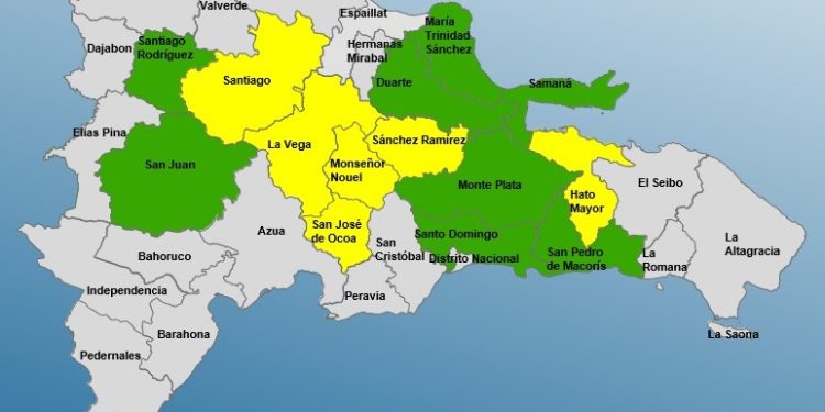 COE coloca a 14 provincias en alertas por lluvias